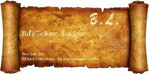 Böcker Lajos névjegykártya